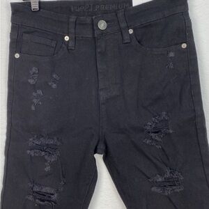 NWT Rue21 Men’s Black Distressed Denim Shorts . Supreme Flex -| Streetwear